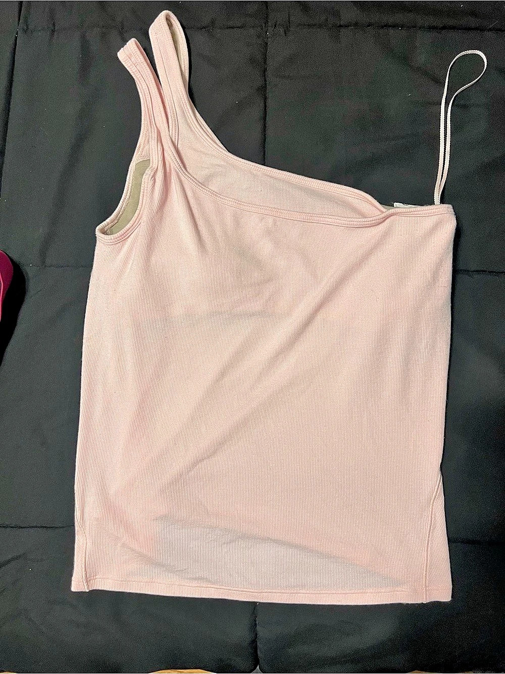 lululemon Ribbed Nulu Asymmetrical Yoga Tank Top Pink Size 10